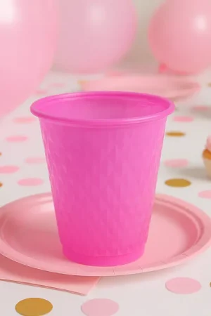 Gobelet en plastique Biodégradable Rose x 30 pièces Promotion