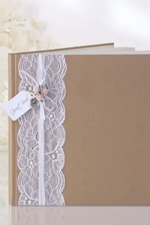 Jusqu'à Épuisement Des Stocks Livre d'or mariage Jute et Dentelle