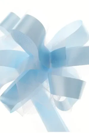 Noeud automatique en tulle Bleu ciel x 5 pièces Prix Bas