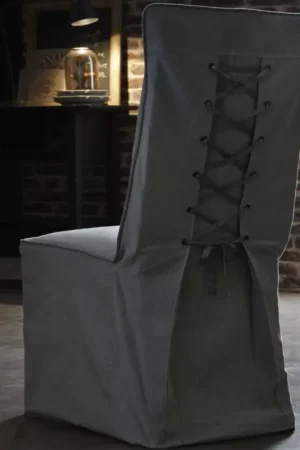 Housse de chaise mariage en coton Gris clair Retour Gratuit