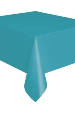 Nappe en plastique rectangulaire Turquoise 135x270cm Dernier Modèle