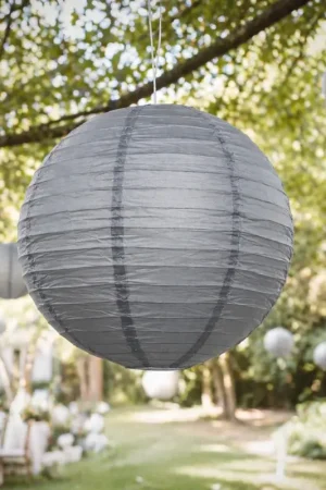 Vente Directe Boule en papier lampion Grise 50 cm