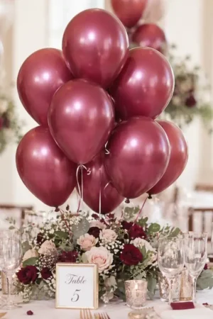Ballon mariage nacre Bordeaux 30cm x 100 pièces Authentique
