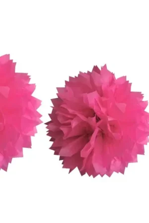Boule pompon papier de soie Fuchsia x 3 pièces Nouvel Arrivage