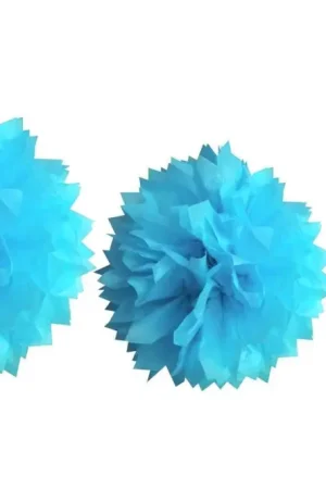 Vente Flash Boule pompon papier de soie turquoise x 3 pièces