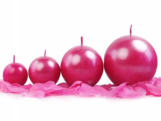 Livraison Express Bougie mariage boule Fuchsia 6cm