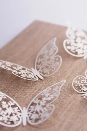 Nouvel Arrivage Papillon deco mariage en papier Blanc x 10 pièces