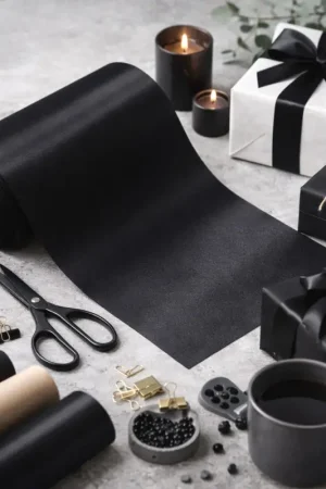 Meilleur Choix Ruban satin large Noir 16cm x 9 mètres