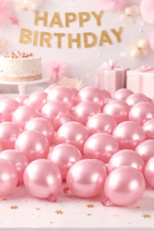Mini ballon gonflable nacré Rose 12cm x 100 pièces Vente Directe