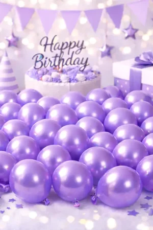 Mini ballon gonflable nacré Parme 12cm x 100 pièces Livraison Express