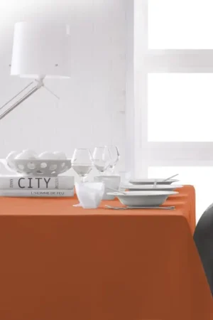 Authentique Nappe rectangle Orange 150x250 100% polyester