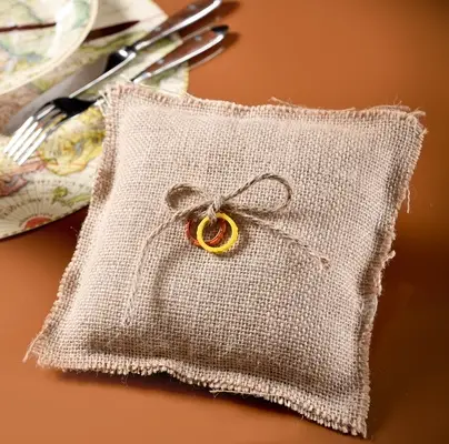 Seulement Aujourd'hui Coussin porte alliance Naturel en Jute
