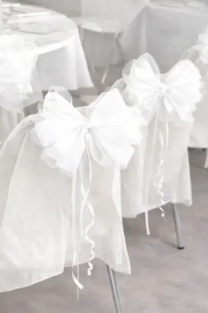 Noeud automatique en tulle Blanc x 5 pièces Commander Maintenant