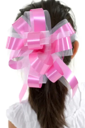 Solde Noeud automatique en tulle Fuchsia x 5 pièces
