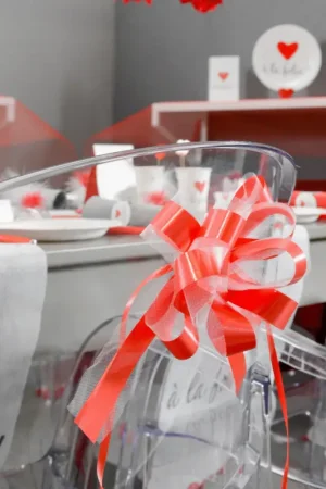 Noeud automatique en tulle Rouge x 5 pièces Livraison Express