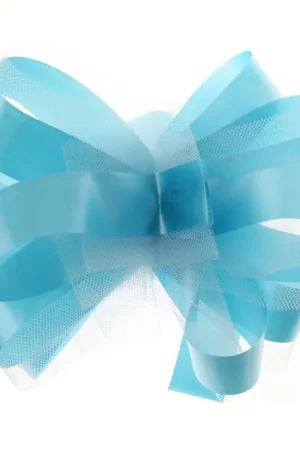 Noeud mariage automatique en tulle Turquoise x 5 pièces Paiement Sécurisé