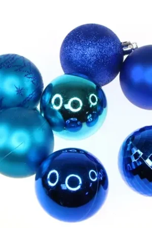 Boule de noel Turquoise et Bleu 6cm x 25 pièces Commander Maintenant
