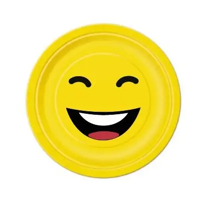 Assiettes jetables pas cher Fun Jaune x 10 pièces Prix Réduit