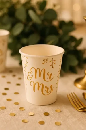 Gobelet en carton Just Married x 10 pièces Offre Limitée