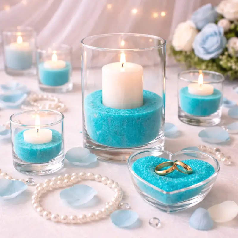 Offre Du Jour Sable de décoration Turquoise en flacon de 400 grammes