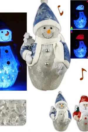 Grand Automate de noel lumineux musical 45cm Vente Directe