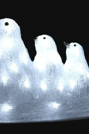 Acheter En Ligne Pingouins lumineux de noel Acrylique x 3 pièces