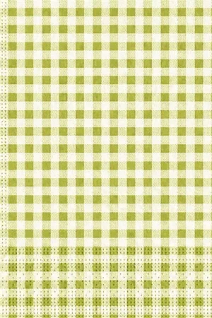 Serviette en papier Vichy Vert anis x 20 pièces Commande En Gros