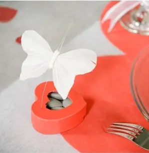 Commande En Gros Papillon mariage Blanc sur Tige x 6 pièces