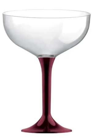 Meilleure Vente Coupe champagne en plastique avec pied Bordeaux x 20 pièces