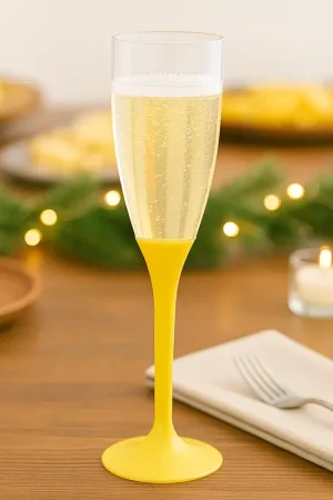 Flûte à champagne plastique Jaune 12 cl x 20 pièces Commander Maintenant