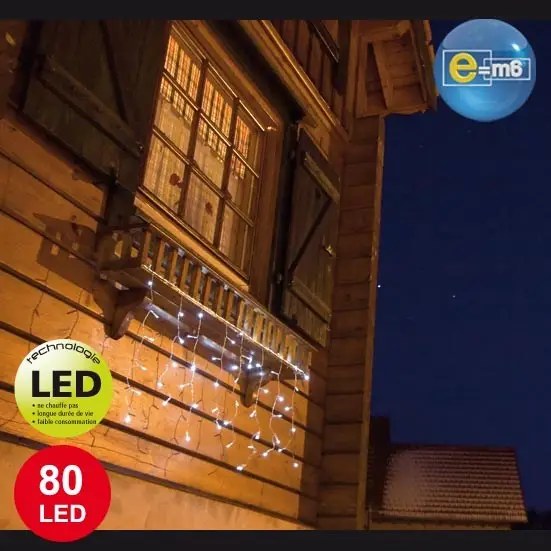 Guirlande stalactite de Noel extérieur 80 LED 200cm Paiement Sécurisé