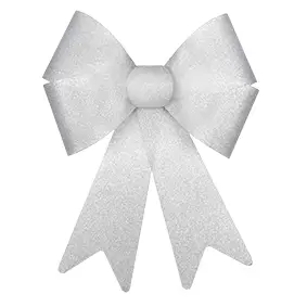Meilleur Choix Grand Noeud Pailleté de Noel Blanc 50cm