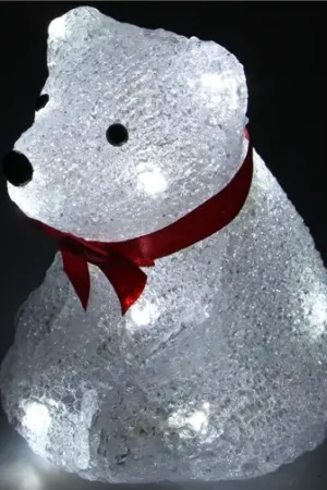 Ours assis lumineux en acrylique 16 LED Meilleur Choix
