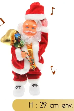 Pere noel automate avec son chapeau Animé Prix Promo