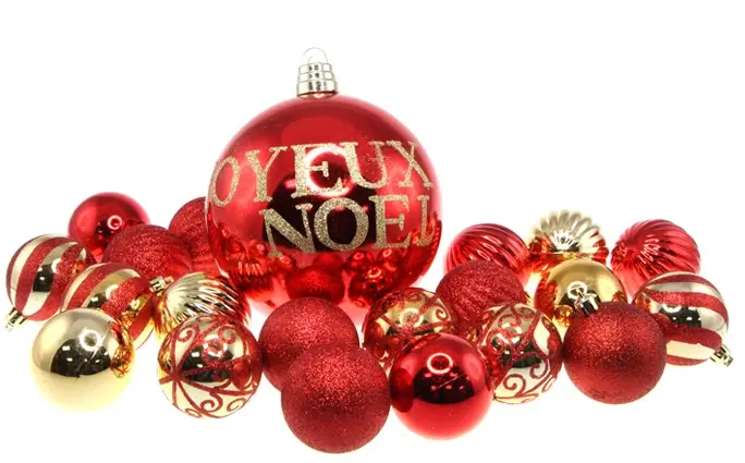 Commander Maintenant Boule de Noel Or et Rouge Joyeux Noel x 21 pièces