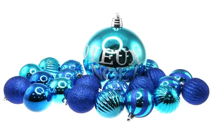 Boule de Noel Bleu Joyeux Noel x 21 pièces Petit Prix