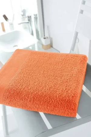 Drap de bain Orange 70x130cm 100% coton Certifié