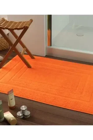 Tapis de bain pas cher Orange 50x85cm Populaire