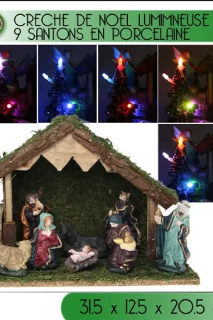 Creche de noel lumineuse Avec 9 Santons Meilleure Vente