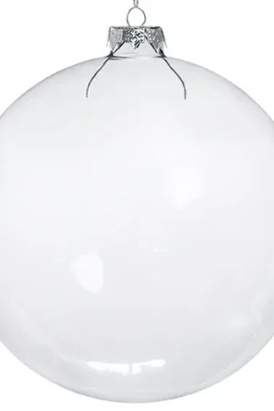 Prix Bas Grosse boule de noel en verre transparent 15cm