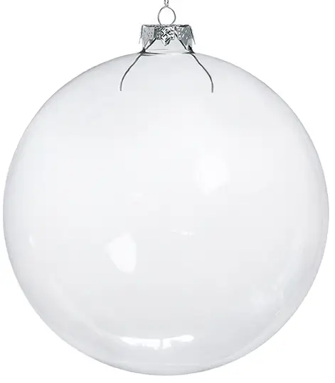 Prix Bas Grosse boule de noel en verre transparent 15cm
