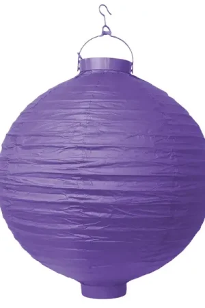 Vente Directe Boule japonaise Violet lanterne avec LED 30cm
