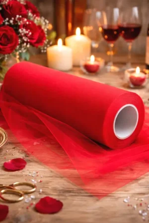 Authentique Rouleau de tulle 30cm Rouge x 9 mètres
