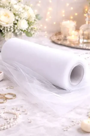 Dernier Modèle Rouleau de tulle 30cm Blanc x 9 mètres