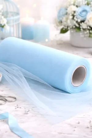 Populaire Rouleau de tulle pas cher 30cm Bleu ciel x 9 mètres