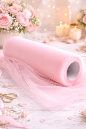 Rouleau de tulle 30cm Rose pas cher x 9 mètres Commander Vite
