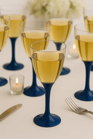 Verre à vin plastique Bleu marine x 20 Pas Cher