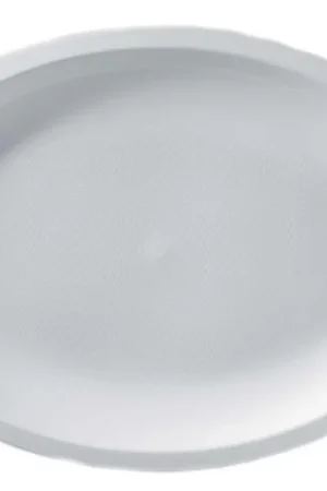 Pas Cher Plateau réutilisable forme ovale Blanc 32cm x 25 pièces
