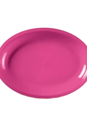 Promotion Assiette réutilisable forme Ovale Fuchsia 25cm x 50 pièces