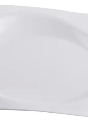 Bon Marché Assiette plastique design Blanche 23x28cm x 12 pièces
